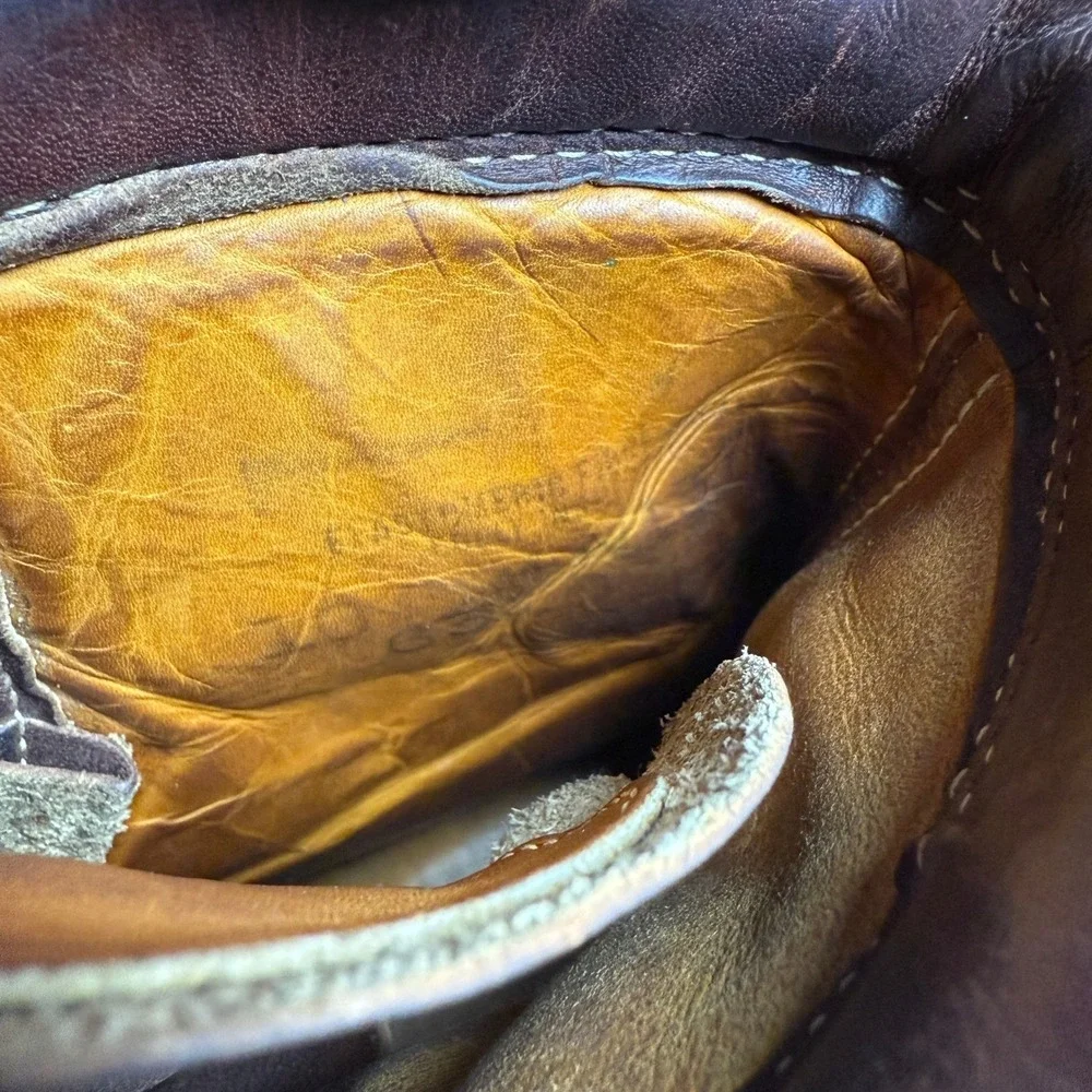 Herman Survivors Vintage Brown Leather Moc Toe‎ Vibram Work Boots Mens 10